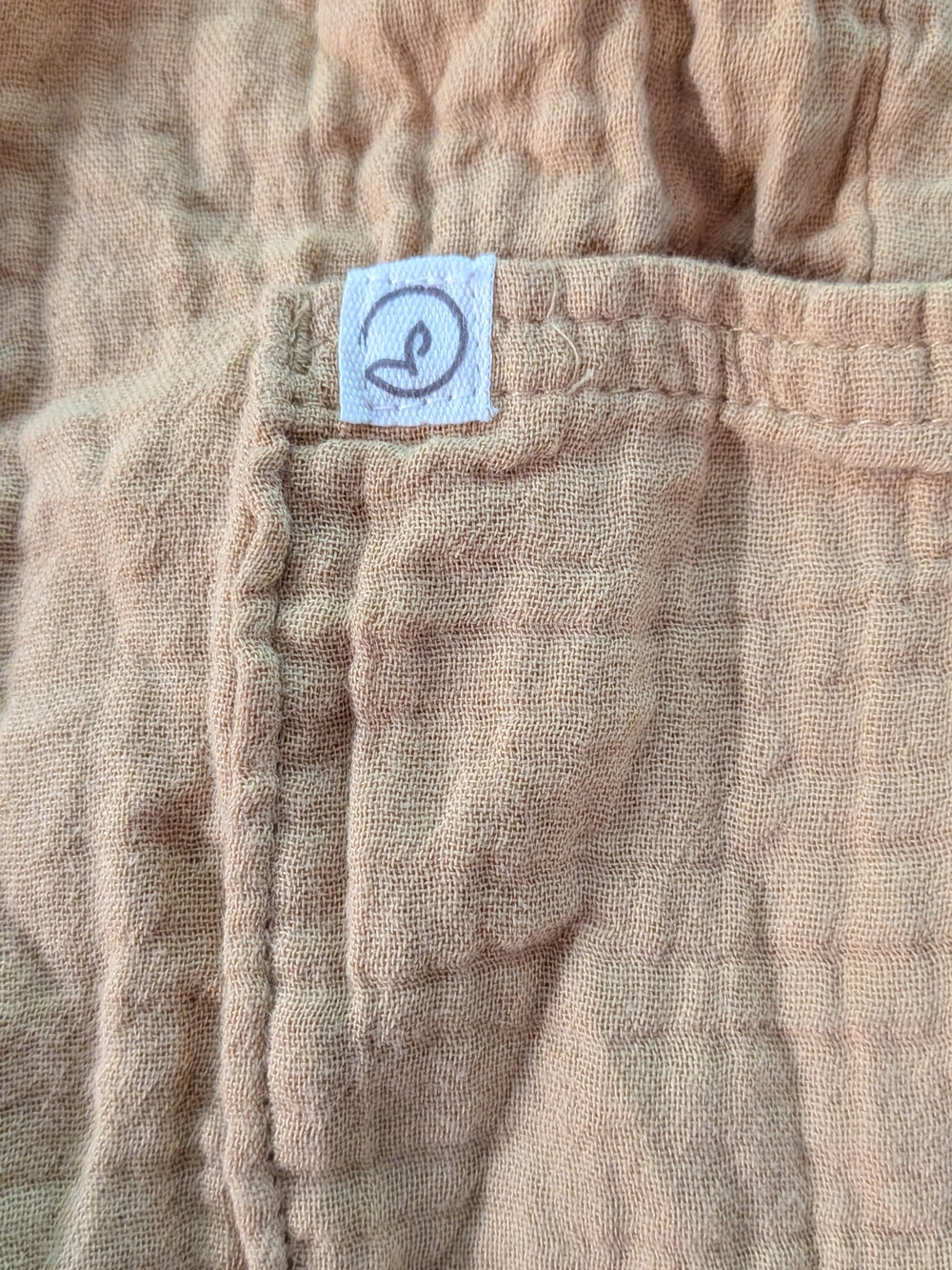 Soft Mustard Muslin Baby One-Piece Overalls, 24m Organic Cotton, Excellent - Picture 2 of 7